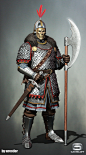 Russian knight render, Georgi Georgiev : I made this model for game March of Empires. Hope you like it. And if someone is inspired by this work. I will be happy if he sit and make something cool .<br/>Concept art is from my friend Toni Justamante Ja