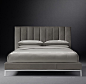 Italia Panel Vertical Channel Leather Platform Bed