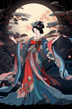 AI数字艺术传统戏剧角色人物元素插画-众图网