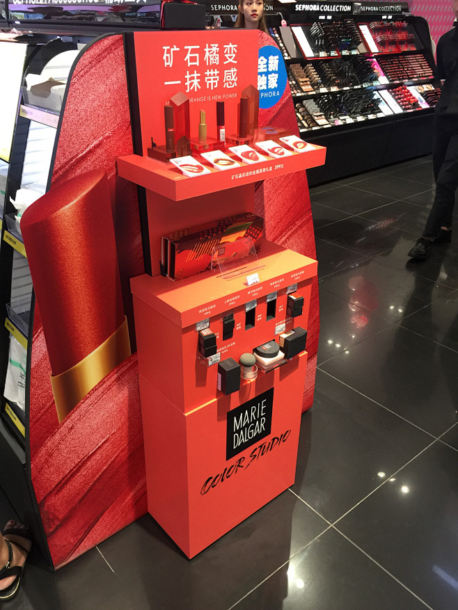 广州柜台设计 化妆品柜 背柜设计 台面架...