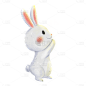 卡通感中秋节兔子元素贴纸