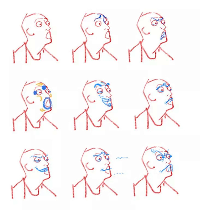 公益课六五官表情画法有些人画面部表情笔触很简单但很生动有些人画