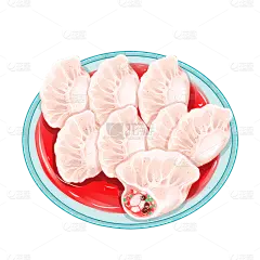手绘-四川小吃贴纸-钟水饺