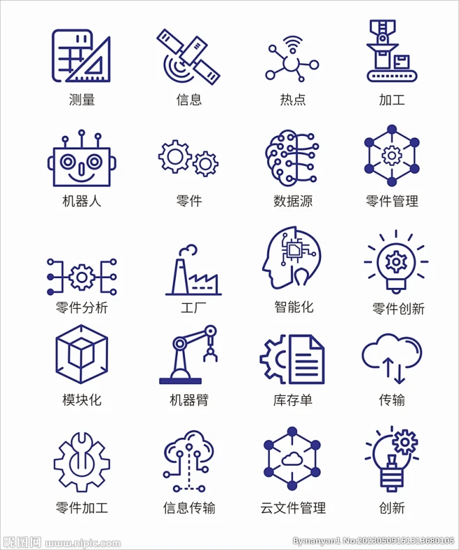 智慧工业图标-花瓣网