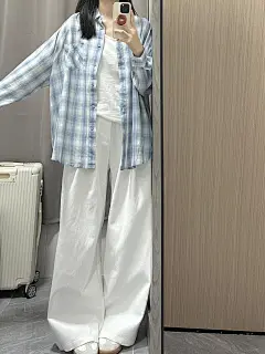 白色直筒牛仔裤女春秋2024新款慵懒松弛感宽松显瘦纯棉高腰阔腿裤-淘宝网