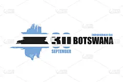 博茨瓦纳独立日-国家节日贺卡，海报，横幅设计。9月30日在博茨瓦纳庆祝。旗帜与手绘墨刷条纹，印刷字体