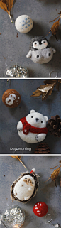 【哈利路亚】2017白日梦手工圣诞礼物羊毛毡刺猬白熊企鹅钥匙圈-淘宝网