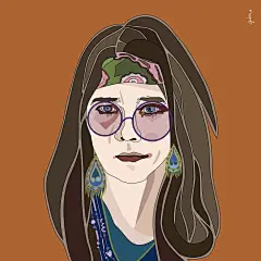 向音乐明星致敬：Claudia Intino人物肖像插画作品