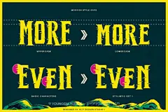 Morvien复古未来科幻故障风潮流电影漫画游戏海报标题英文字体包素材