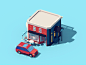 Lyft - Cube 3d c4d loop break car coffee shop building animation illustration