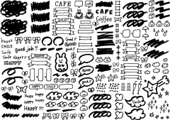 萌系手绘蜡笔风儿童绘画元素设计资源(2).ai