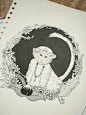 黑白生肖画-猴
手绘线描