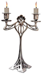 Double-flames candelabra -  Eiffel cm h 29,5 (Pewter / Britannia Metal) - collection: Eiffel. Cosi Tabellini.