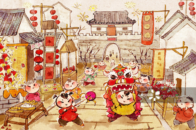 热闹的新年街