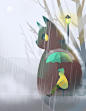 The Cat and the Yellow Hood : Third of a gif series featuring one creature and one character. Here's the second!: https://www.behance.net/gallery/36724523/The-Jackalope-and-the-Lantern-Bearer