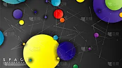 行星,太空,背景,星星,平坦的,暗色,技术,壁纸,模板,现代