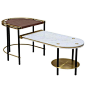 Frame Coffee Table, Contemporary Handmade Brass and Marble Coffee Table For Sale at 1stdibs