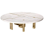 Hervé Langlais Coffee / Cocktail Table - Architecture French Marble, Brass