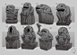 concepts of a wooden statue of The Ancient 