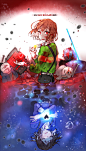 Tags: Anime, Piyo (Pixiv8426918), Undertale, Frisk, Undyne, Mettaton, Sans