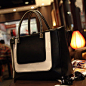 Fashion black-and-white 2014 colorant match leather fashion bag small women's handbag messenger bag