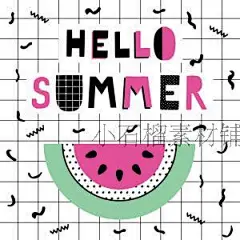 卡通可爱夏日西瓜标签标贴卡片海报图案AI矢量设计素材ai217-淘宝网