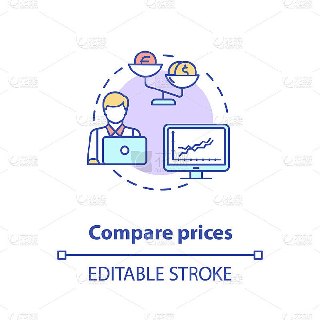 比较价格概念图标