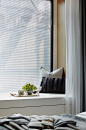 simple, modern bedroom window seat