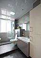 99平方米现代简约风格 中户型二室二厅房屋卫生间浴室柜储物柜淋浴房装修效果图