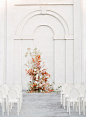 ceremony backdrop, ground installation, organic wedding flowers, orange wedding #uniquebackdrop #ceremonybackdrop #altar #organicwedding