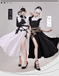 三分妄想cos服双子女仆黑白国风女仆装cosplay动漫服装cospaly女-淘宝网