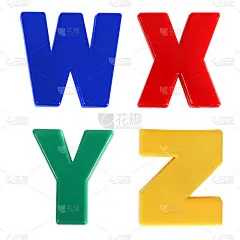 用彩色塑料写的儿童字母