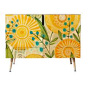 Deny Designs - Cori Dantini Sun Burst Flowers Credenza, 38"x20" - Buffets and Sideboards