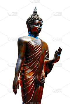 由青铜、灰泥和镀金的石膏制成的。这是泰国当地工匠的艺术。