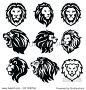 Lion Logo Set. Premium Design Collection. Vector Illustration