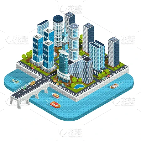 三维图形,现代,都市风光,华丽的,商务,大城市,汽车,模板,建筑业,窗户