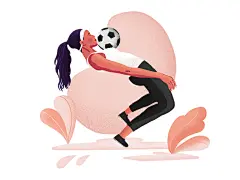 足球女孩 _插画_风景/人物/动物/植物/建筑/采下来 #率叶插件，让花瓣网更好用#