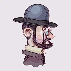 手绘夸张角色人物插画矢量图设计素材