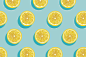 Slices of fresh yellow lemon summer background.