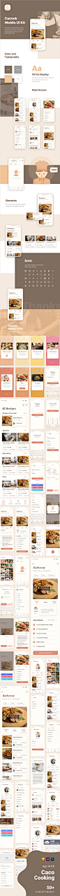 高端美食定制厨司评级相关APP UI KIT [Sketch,XD,PSD]