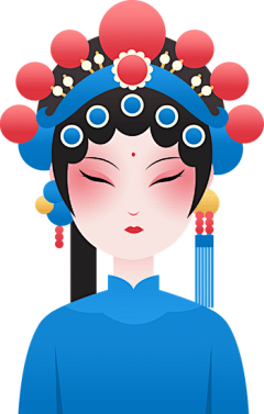 京剧-花瓣网|陪你做生活的设计师 | 国粹京剧平面卡通人物插画-末角