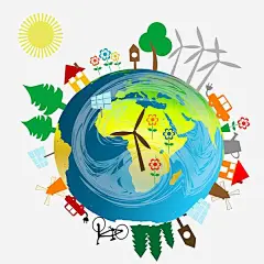 卡通地球上的植物高清素材 卡通 地球上的 太阳 树 植物 免抠png 设计图片 免费下载