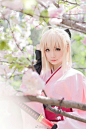 #COS##Fate/KOHA-ACE##樱saber# #冲田总司#：迟迟 摄影：@风音_Frariski 「桜花爛漫  この花咲くや 散りぬるや あのコハエ一スに 新英霊 桜セイバ一 推参!!」 【多年夙愿、感谢天时地利风老师~！更多图会收录在我的新写真COS本里~希望你们喜欢