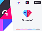 Gamein g gradient icon blue red heart game logo