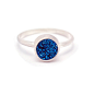 纽约Kristine波普糖果 海声 皇家蓝晶簇 纯银戒指