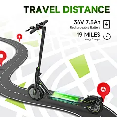 Amazon.com : isinwheel Electric Scooter 19-31 Miles Range,19/21MPH Top Speed, 350/500/750W Motor Cruise Control Electric Scooter Adults for Commute Dual Braking System Scooter for Adult/Youth : Sports &amp; Outdoors
