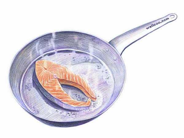 手绘彩铅各种食物