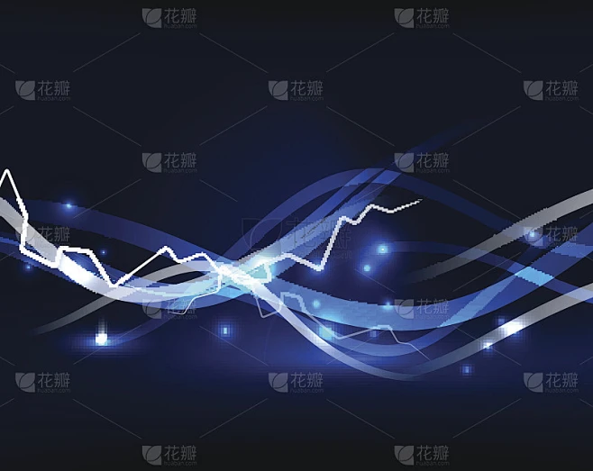 发光的波浪线模板素材-花瓣网