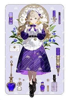 oc｜异色女仆  紫色系（頌设，可拦截） - 小红书