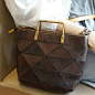 Handmade Geometric Leather Handbags Purses
